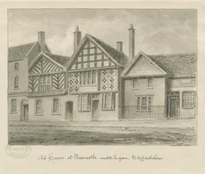 Newcastle-under-Lyme - Oude Huizen door John Buckler