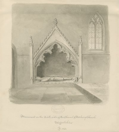 Norbury Kerk - Monument voor Ralph le Botiler door John Buckler