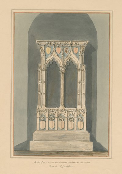 Oxfordshire - Stanton Harcourt Kerk - Monument door John Buckler