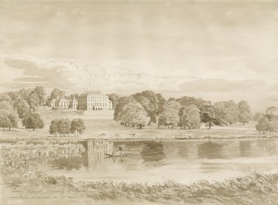Patshull House: sepia wash tekening, 26 aug 1820 door John Buckler