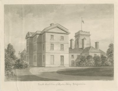 Ranton Abbey [Priory]: sepia tekening, 1842 door John Buckler