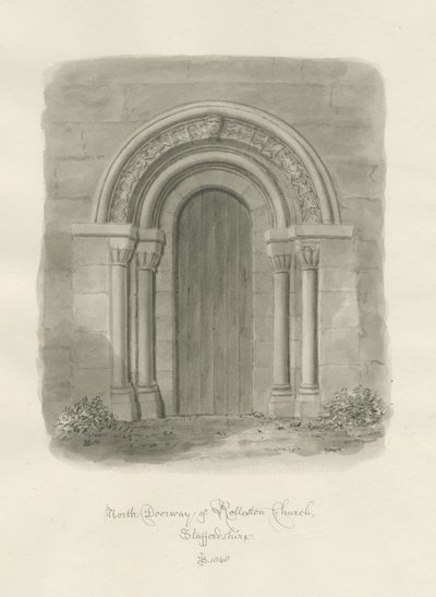 Rolleston Kerk - Noord Deur door John Buckler