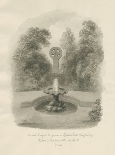 Rolleston Hall - Oude kruis door John Buckler