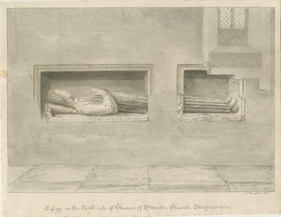 Standon Kerk - Muur Graf [voor Nicholas Hyde] door John Buckler