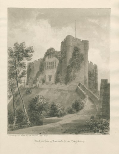 Tamworth Kasteel (apr 1849) door John Buckler