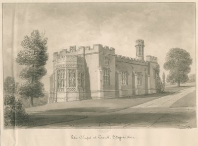 Tixall - Kapel bij Tixall Hall door John Buckler