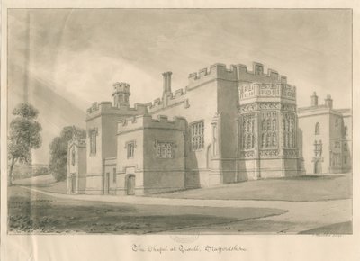 Tixall - Kapel bij Tixall Hall, 1841 door John Buckler