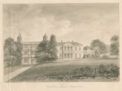 Tixall Hall en Poortgebouw door John Buckler