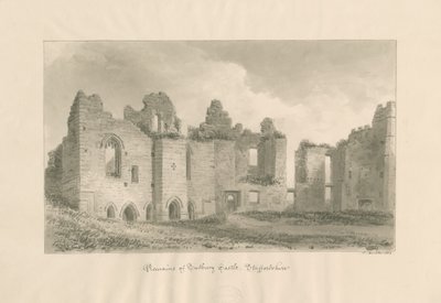 Tutbury Castle - Overblijfselen van de Binnenplaats door John Buckler