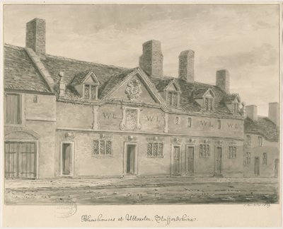 Uttoxeter Town - Almshouses door John Buckler