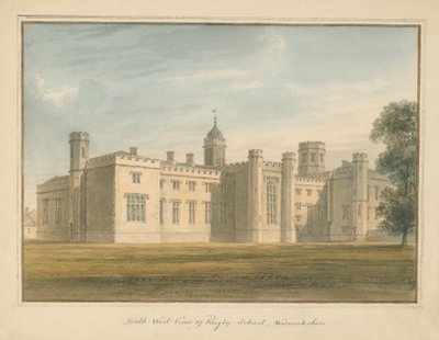Warwickshire - Rugby School, 1815 door John Buckler