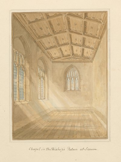 Wiltshire - Sarum - Interieur van Kapel in Bisschoppelijk Paleis, 1800 door John Buckler