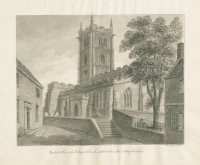 Wolverhampton - Sint-Pieterskerk: sepia tekening door John Buckler