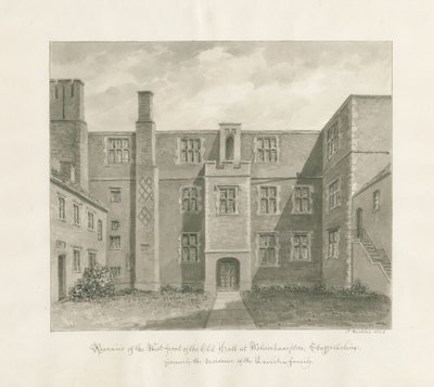 Wolverhampton - De Oude Hal: sepia tekening door John Buckler