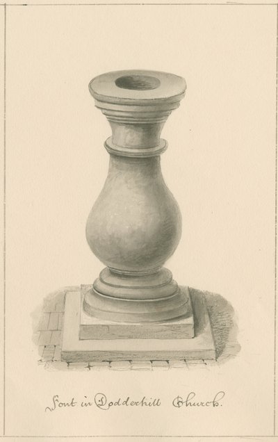 Worcestershire - Droitwich - Dodderhill Kerk Fontein, 1833 door John Buckler