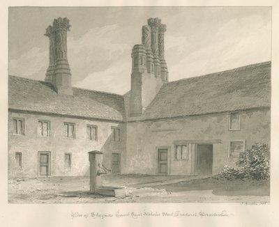 Worcestershire - Droitwich - Staynors Court: sepia tekening, 1833 door John Buckler