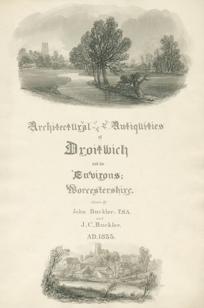 Worcestershire - Titelpagina voor portfolio van werk door John en J. C. Buckler door John Buckler