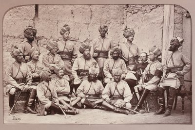 Britse en inheemse officieren, 3e Regiment van Bengal Cavalerie door John Burke