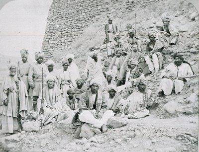 Khyber-hoofden en Khans, Jamrud Fort, Noordwestelijke Grens, circa 1878 door John Burke
