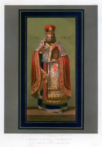 Wandplaat in mozaïek door John Burley Waring
