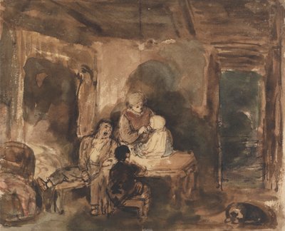 Interieur van een Huisje door John Burnet