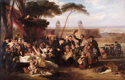 De Greenwich Pensioentrekkers Herdenken Trafalgar, c.1835 door John Burnet