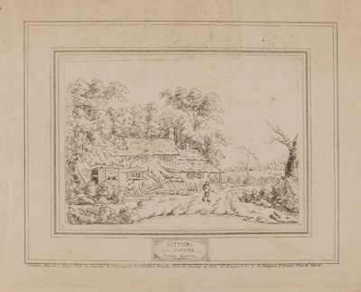 Natuurhuisjes (met huisje links) door John Burton