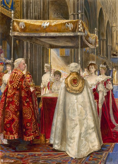 Kroning van Koning Edward VII en Koningin Alexandra, 1904 door John Byam Liston Shaw