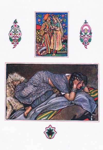 Verlaten zigeunerlied: Heuvelkamp, illustratie uit De Tuin van Kama (en andere liederen uit India), 1920 door John Byam Liston Shaw