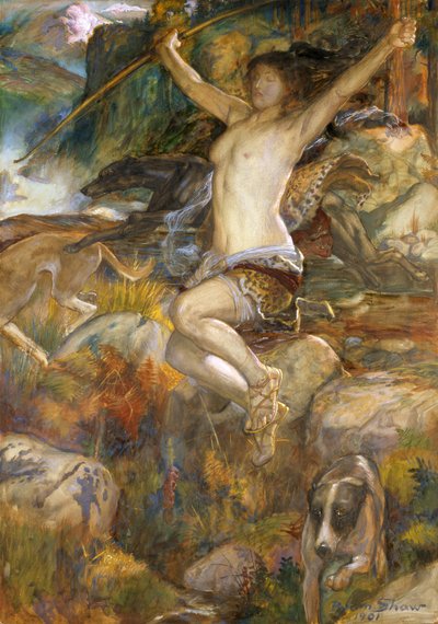 Diana van de jacht, 1901 door John Byam Liston Shaw