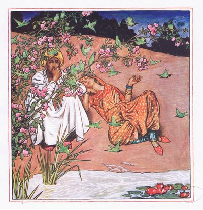 Liefde licht, illustratie uit The Garden of Kama (en andere liederen uit India), 1920 door John Byam Liston Shaw