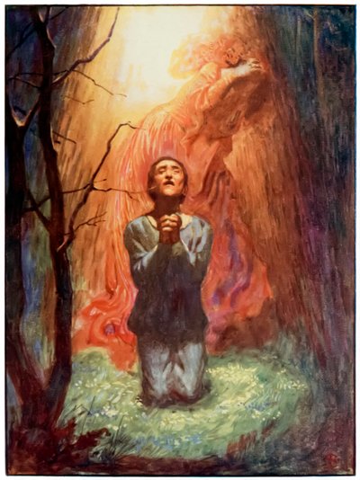 "Mr Standvastig" uit "De Pelgrimsreis Van Deze Wereld, Naar Die Welke Komt" door John Bunyan door John Byam Liston Shaw