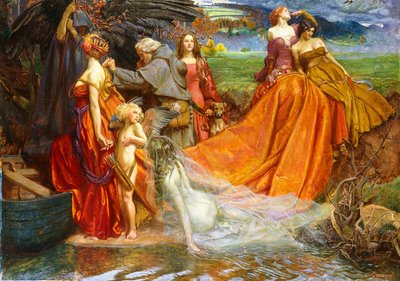 "Nu is het pelgrimsjaar de mooie herfstlading" door John Byam Liston Shaw