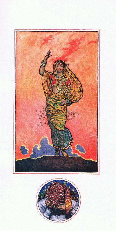Herinnering aan Mahomed Akram, illustratie uit De Tuin van Kama (en andere liederen uit India), 1920 door John Byam Liston Shaw