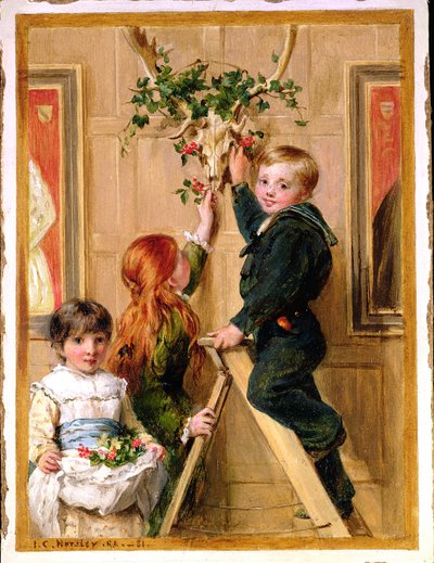 Versieren met hulst, 1881 door John Callcott Horsley