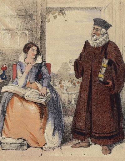 Rogert Ascham, leraar van koningin Elizabeth I door John Callcott Horsley