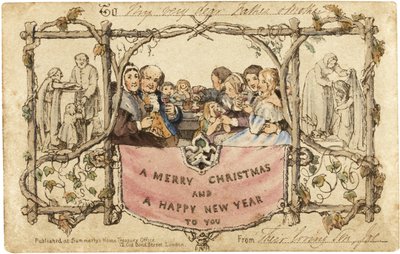 De eerste kerstkaart, 1843 door John Callcott Horsley