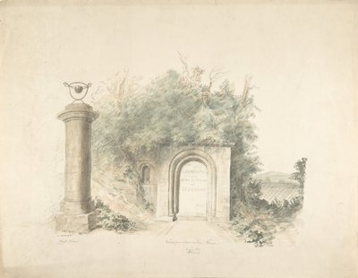 Titelpagina van een groep plannen, elevaties en scenische interieurs van Lea Castle, Worcestershire..., 18e eeuw door John Carter.
