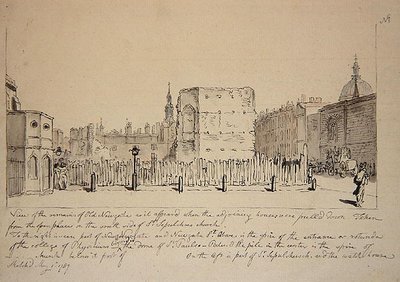 Uitzicht op de resten van de oude Newgate Prison door John Carter