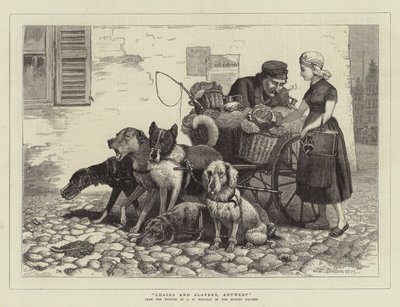 Ketens en slavernij, Antwerpen (gravure) door John Charles (after) Dollman