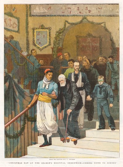 Eerste Kerstdag in het Zeemansziekenhuis, Greenwich door John Charles Dollman