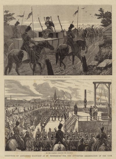 Executie van Alexander Solovieff in Sint-Petersburg voor de poging tot moord op de tsaar door John Charles Dollman