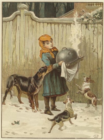 Het Kerstdiner in Gevaar door John Charles Dollman