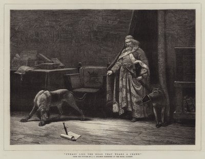 Onrustig ligt het hoofd dat een kroon draagt door John Charles Dollman