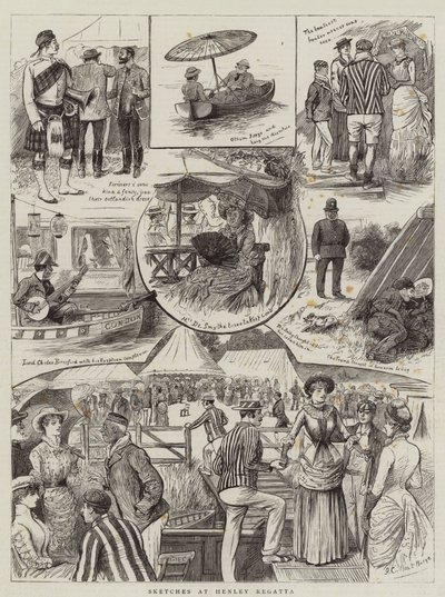 Schetsen bij Henley Regatta door John Charlton