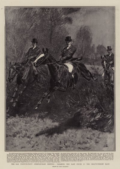 De Bar Point-to-Point Steeplechase Meeting, het laatste hek in de zwaargewicht race door John Charlton