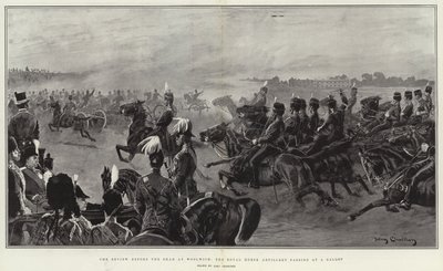 De recensie voor de sjah in Woolwich, de Royal Horse Artillery passeert in galop door John Charlton