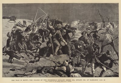 De oorlog in Egypte, de aanval van de Household Cavalry onder kolonel Ewart, bij Kassassin, 28 augustus door John Charlton