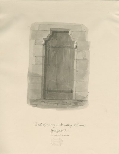 Armitage Kerk - Noorddeur door John Chessell Buckler