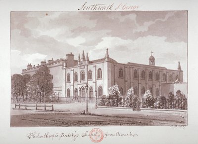 Kapel van de Philanthropic Society Institution, London Road, Southwark, Londen, 1827 door John Chessell Buckler